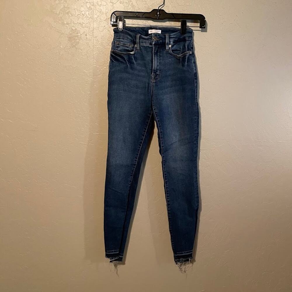Good American Good Legs Raw Edge Skinny Jeans - Size 0/25‎ - Picture 2 of 7
